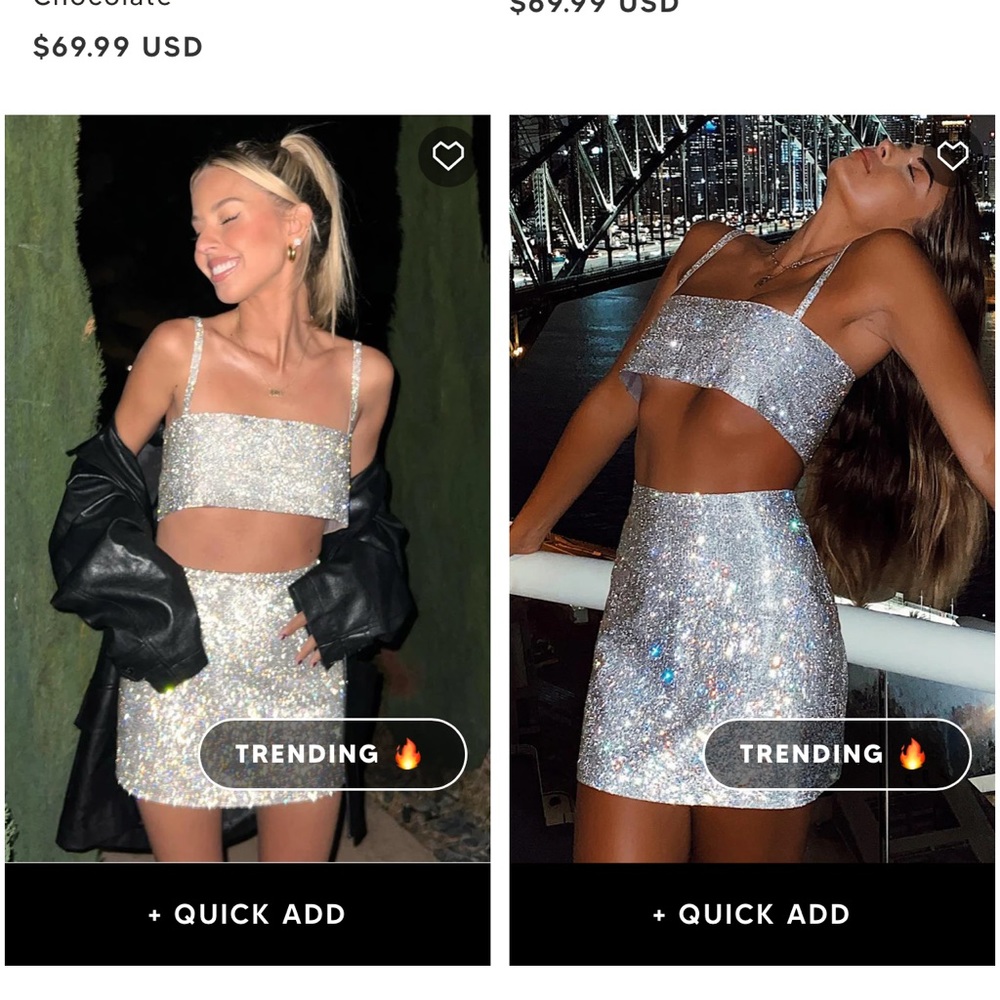 White Fox Boutique silver bra crop top